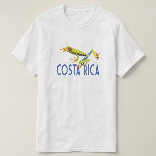 Costa Rica mit mit Augen Rotholzfrosch T-Shirt (Design vorne)
