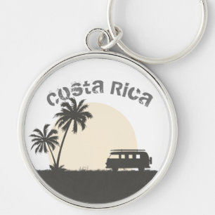 Costa Rica Mitternacht Surf Hippie Van Bus Schlüsselanhänger