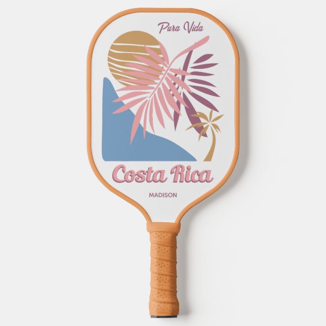Costa Rica Motto Pura Vida Pickleball Schläger (Vorderseite)