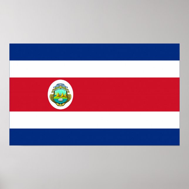 Costa Rica - Nationalflagge Costa Ricas Poster (Vorne)