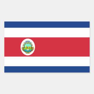 Costa Rica - Nationalflagge Costa Ricas Rechteckiger Aufkleber