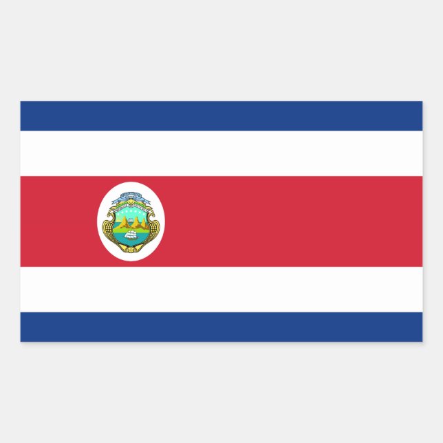Costa Rica - Nationalflagge Costa Ricas Rechteckiger Aufkleber (Vorderseite)