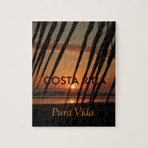 Costa Rica Palm Fronds Sonnenuntergang Puzzle