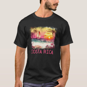 Costa Rica Palm Tree Beach Urlaub Sommer und Sur T-Shirt