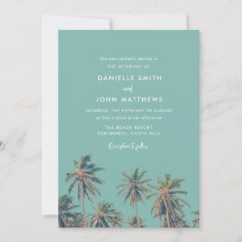 Costa Rica Palms Beach Hochzeitseinladung Einladung