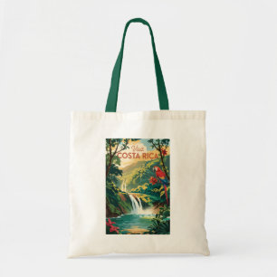 Costa Rica Papagei Illustration Reise Kunst Vintag Tragetasche