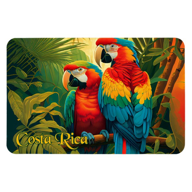 Costa Rica Parrots Magnet (Horizontal)