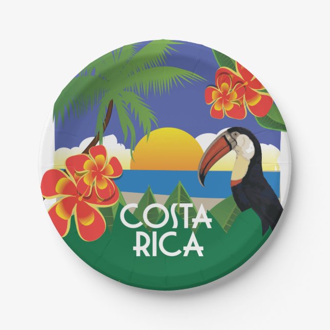 Costa Rica Party Pappteller (Vorderseite)