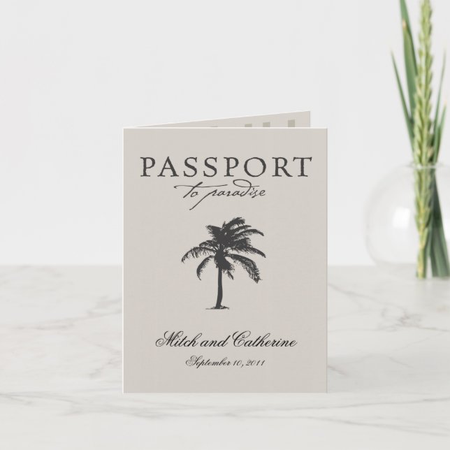 Costa Rica Passport Hochzeitseinladung Einladung (Vorderseite)