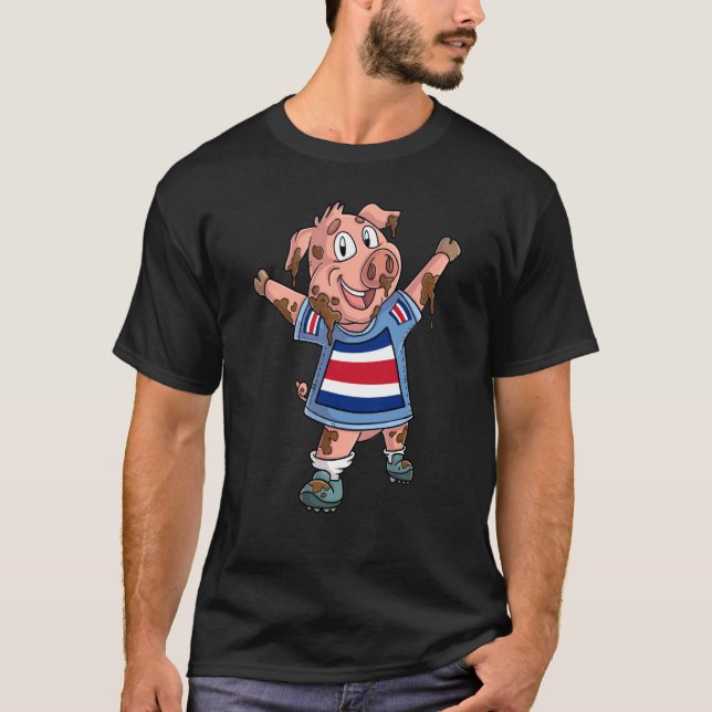 Costa Rica Pig Fan T-Shirt (Vorderseite)