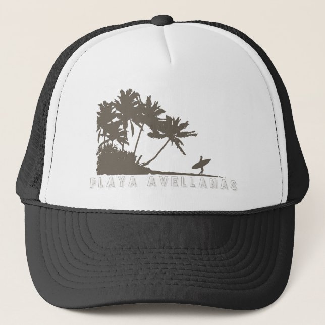 Costa Rica Playa Avellanas Surfer Trucker Hat Truckerkappe (Vorderseite)