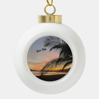 Costa Rica "Pura Vida" Andenken-Weihnachtsschmuck Keramik Kugel-Ornament