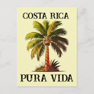 Costa Rica Pura Vida Palmenbaum Poster Postkarte