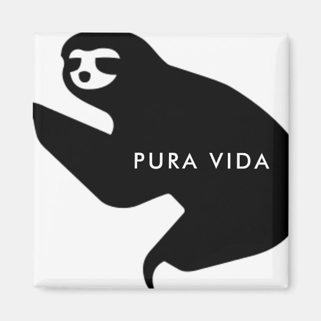 Costa Rica Pura vida Sloth Souvenir Magnet (Vorne)