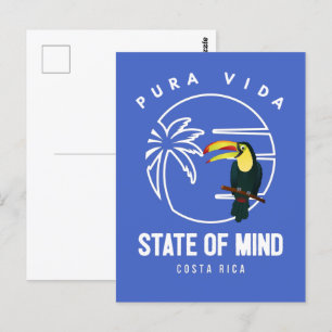 Costa Rica Pura Vida Staat von Mind Toucan Postkarte