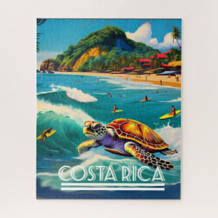 Costa Rica Pura Vida Travel Vintage Retro Puzzle