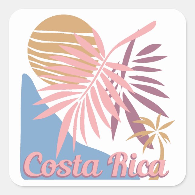 Costa Rica Quadratischer Aufkleber (Vorderseite)