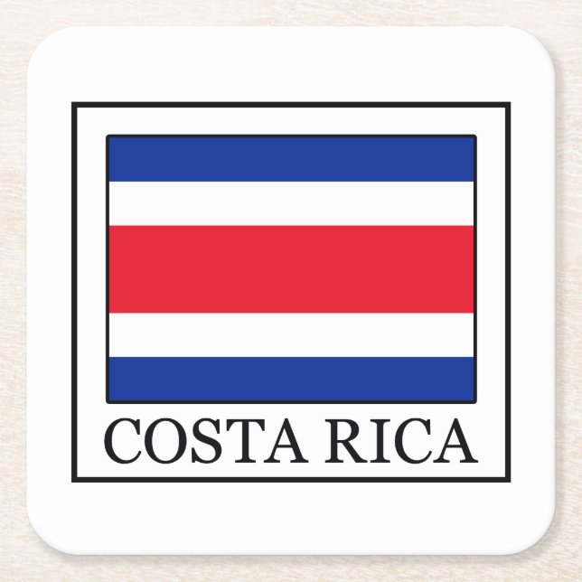 Costa Rica Rechteckiger Pappuntersetzer (Vorderseite)