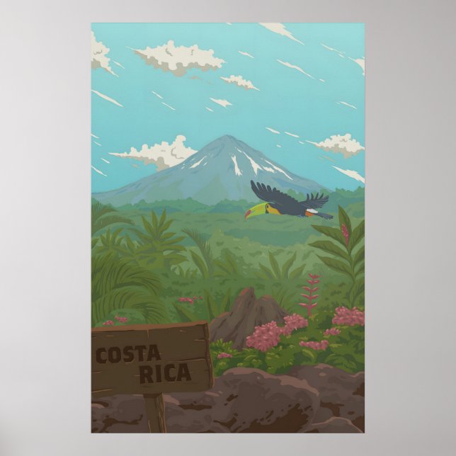 Costa Rica Reiseplakat Poster (Vorne)