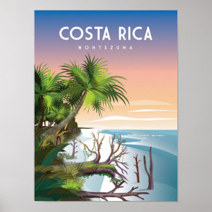 Costa Rica Reiseplakat tropischer Strand Poster