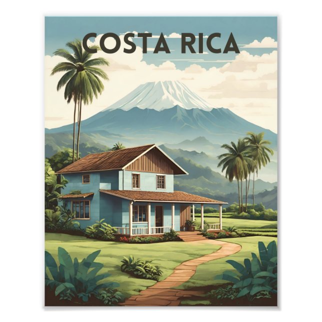 Costa Rica Reiseplakat | Vintage Reiseplakat Fotodruck (Vorne)