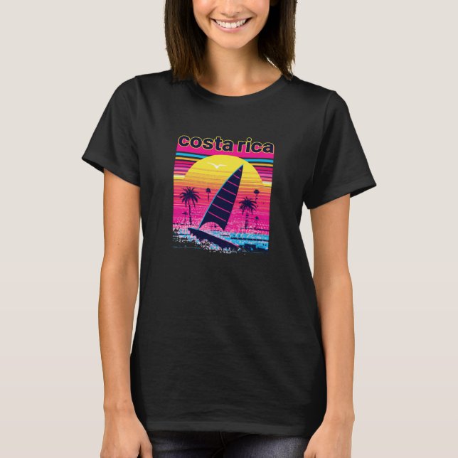 Costa Rica Retro 80er Style Souvenir Beach T-Shirt (Vorderseite)