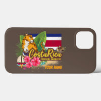 Costa Rica Retro große Katze Vintage Flagge Souven