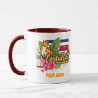 Costa Rica Retro große Katze Vintage Flagge Souven