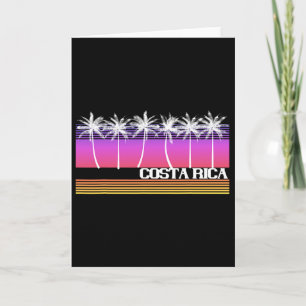 Costa Rica Retro-Stil Strandinsel Vintage-Sonnenun Karte