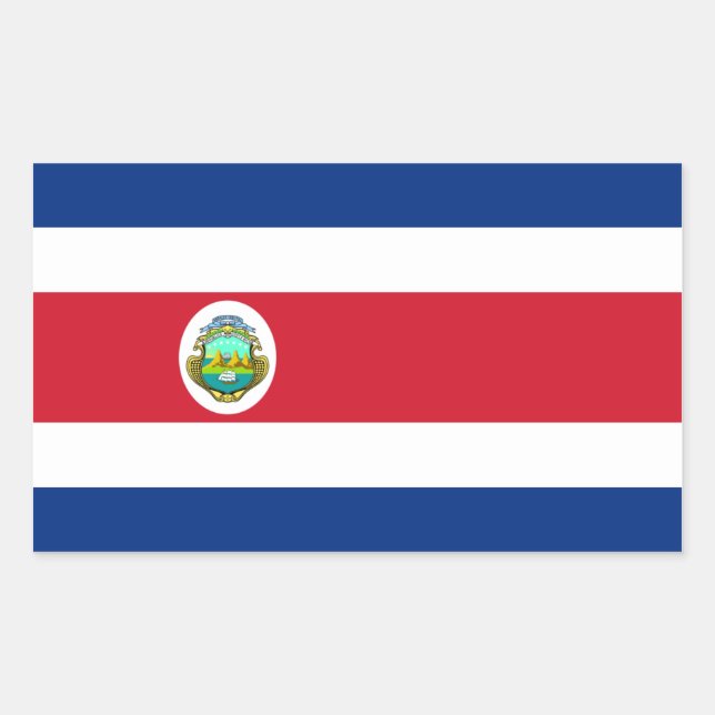 Costa Rica/Rica-Flagge Rechteckiger Aufkleber (Vorderseite)