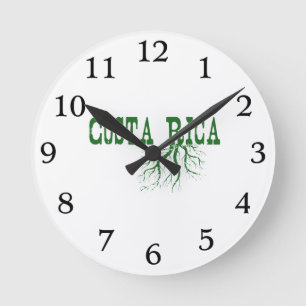 Costa Rica Roots Runde Wanduhr