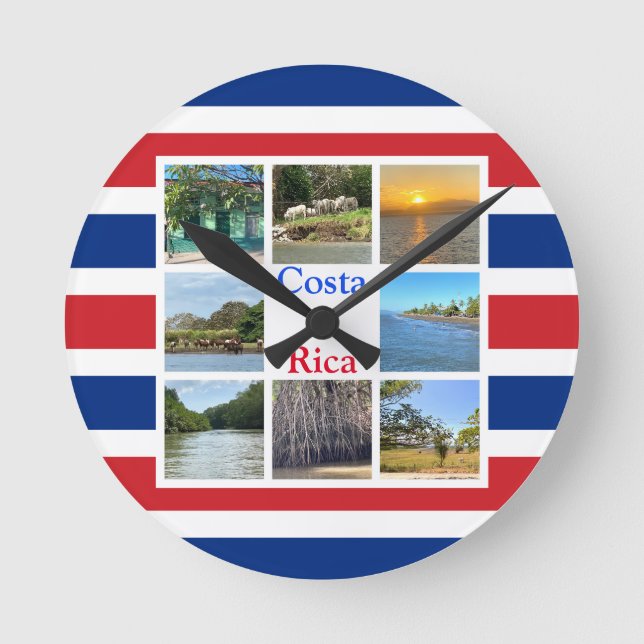 Costa Rica  Runde Wanduhr (Vorderseite)