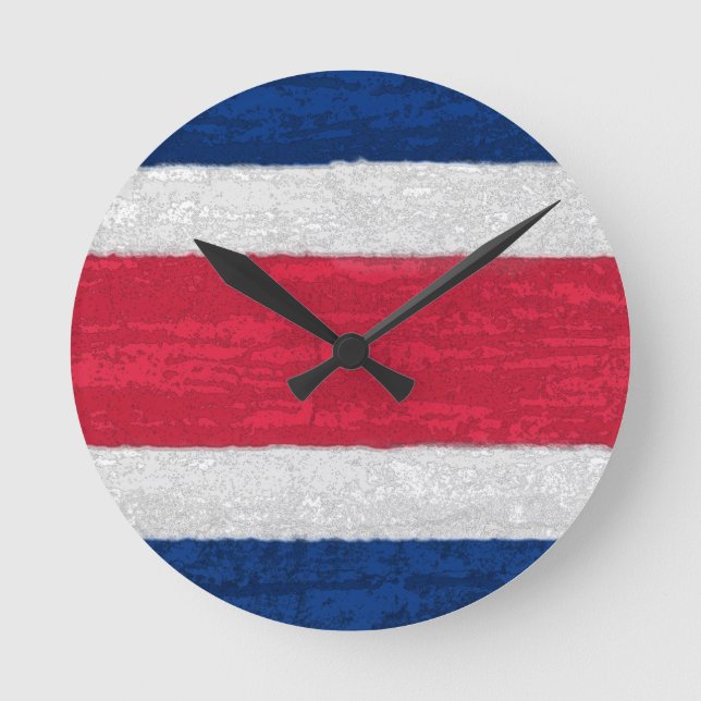 Costa Rica Runde Wanduhr (Vorderseite)