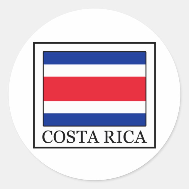 Costa Rica Runder Aufkleber (Vorderseite)