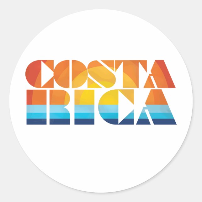 Costa Rica Runder Aufkleber (Vorderseite)