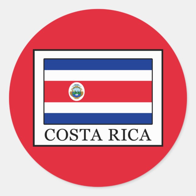 Costa Rica Runder Aufkleber (Vorderseite)