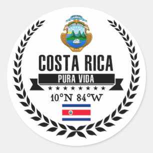 Costa Rica Runder Aufkleber