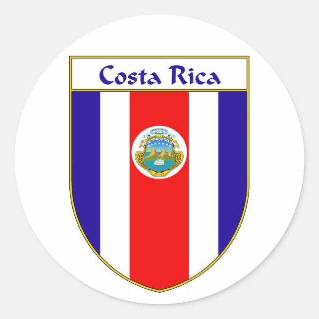 Costa-Rica-Schild Runder Aufkleber (Vorderseite)