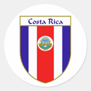 Costa-Rica-Schild Runder Aufkleber