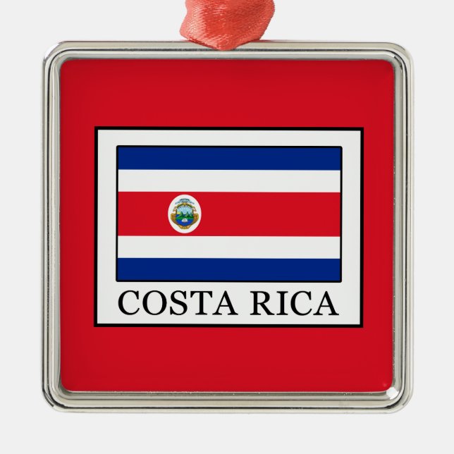 Costa Rica Silbernes Ornament (Vorne)