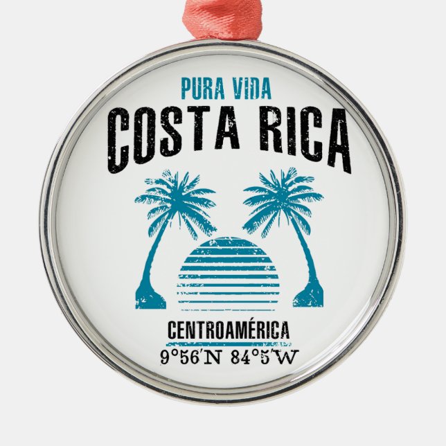 Costa Rica Silbernes Ornament (Vorne)