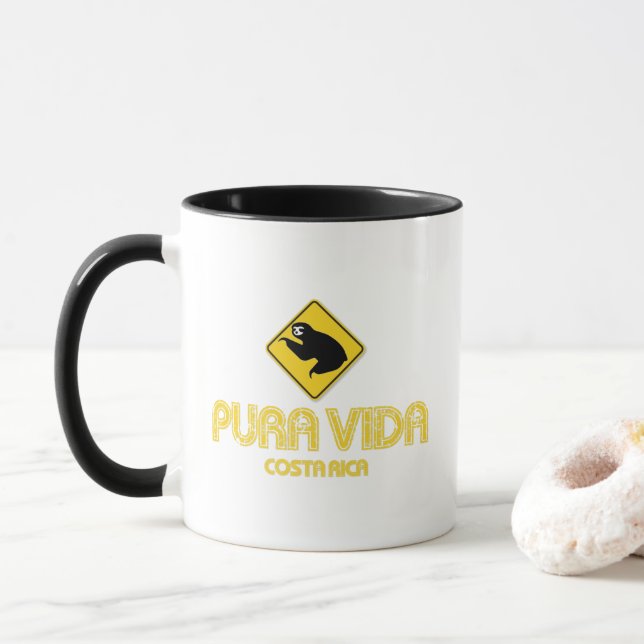 Costa Rica Sloth Pura Vida Souvenir  Tasse (Mit Donut)