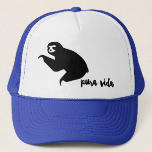Costa Rica Sloth Souvenir Hat   Blau Truckerkappe
