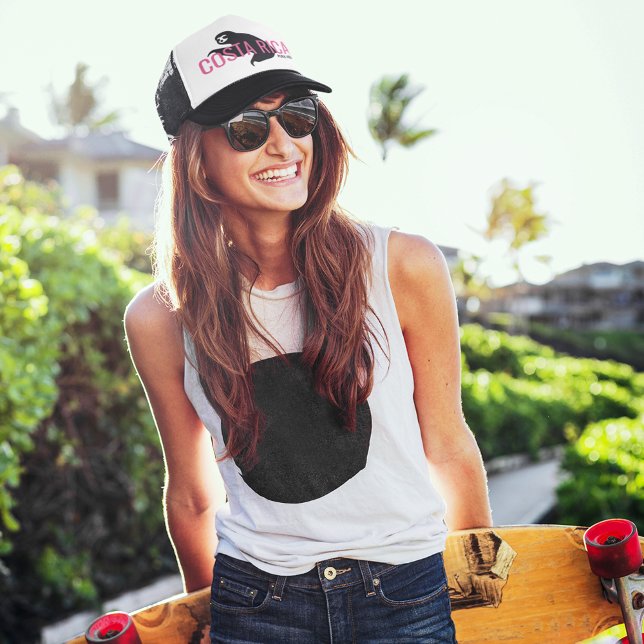 Costa Rica Sloth Souvenir Hat | Rosa Truckerkappe (Costa Rica Sloth Souvenir Hat | Pink)