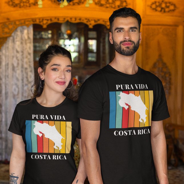 Costa Rica Souvenir farbenfrohe Karte T-Shirt (Costa Rica Souvenir Colorful Map T-Shirt)