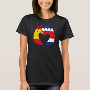 Costa Rica Spanien Flaggenfreundschaft Brüderschaf T-Shirt