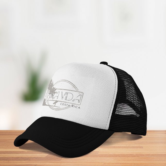 Costa Rica Surfer Beach Purda Truckerkappe (Costa Rica Surfer Beach Pura Vida Trucker Hat)