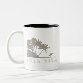 Costa Rica Surfer Pura Vida Zweifarbige Tasse