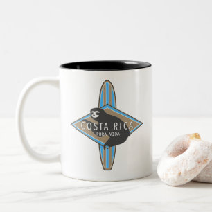 Costa Rica Surfer Slot Blau Zweifarbige Tasse