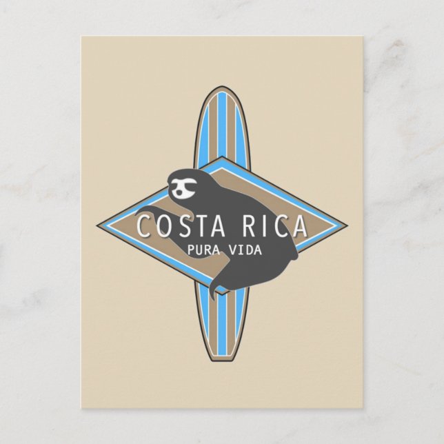 Costa Rica Surfing Postkarte (Vorderseite)